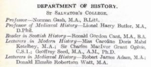 Staff of department of History in 1955