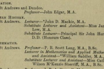 Printed list with details of Janet Low's appointment as substitute lecturer